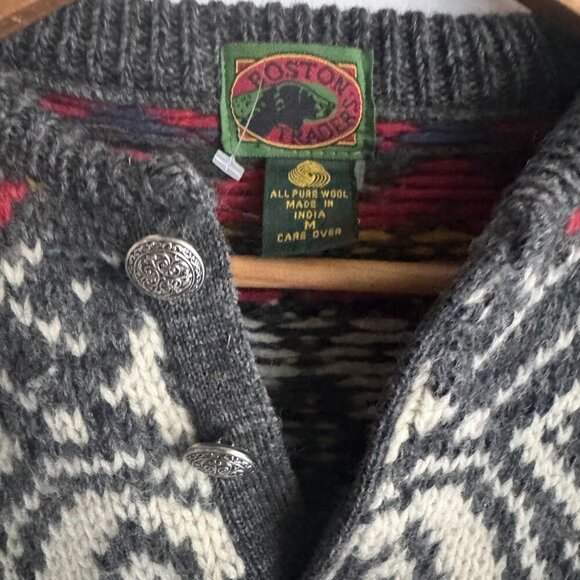 Vintage Boston Traders Nordic Style Wool Pullover Sweater M - Picture 7 of 9